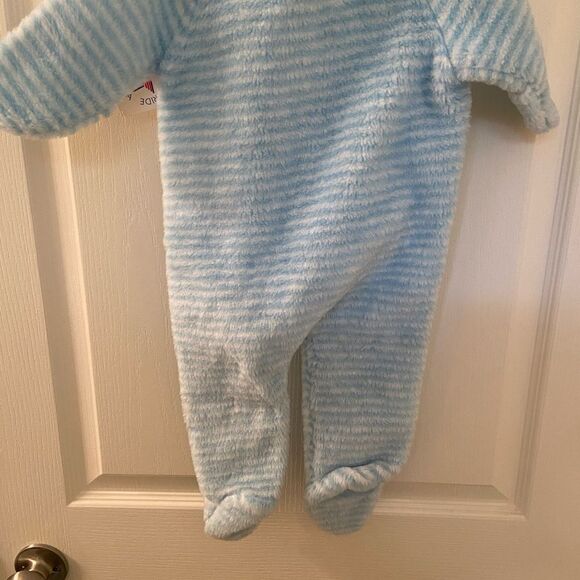 Vintage Bundles by Sterncraft Hooded Pram Suit Blue Striped USA Size Medium NWT - Picture 10 of 10
